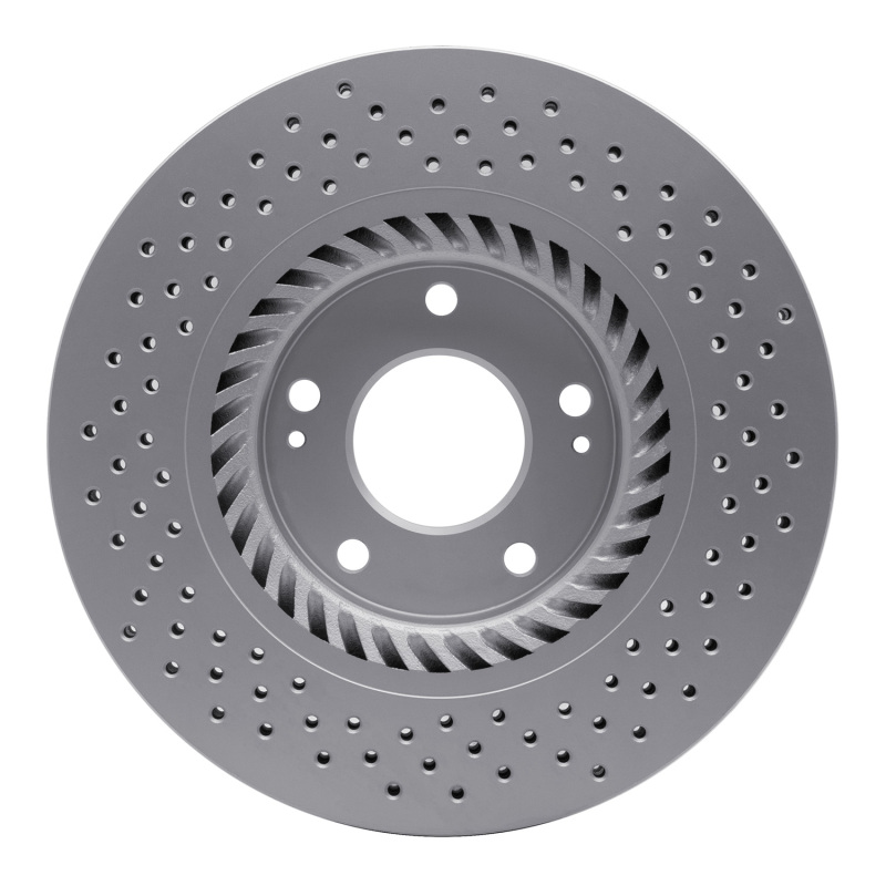 Hyundai Tiburon Brake Rotor (1) - Front - R1 Concepts - GeoSPEC Coated - Drilled - `07-`08